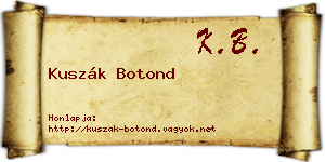 Kuszák Botond névjegykártya
